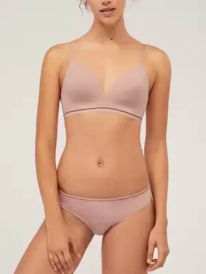 Summer small chest underwear thin comfortable no steel ring no trace solid color glossy sexy gathering women's underwear set