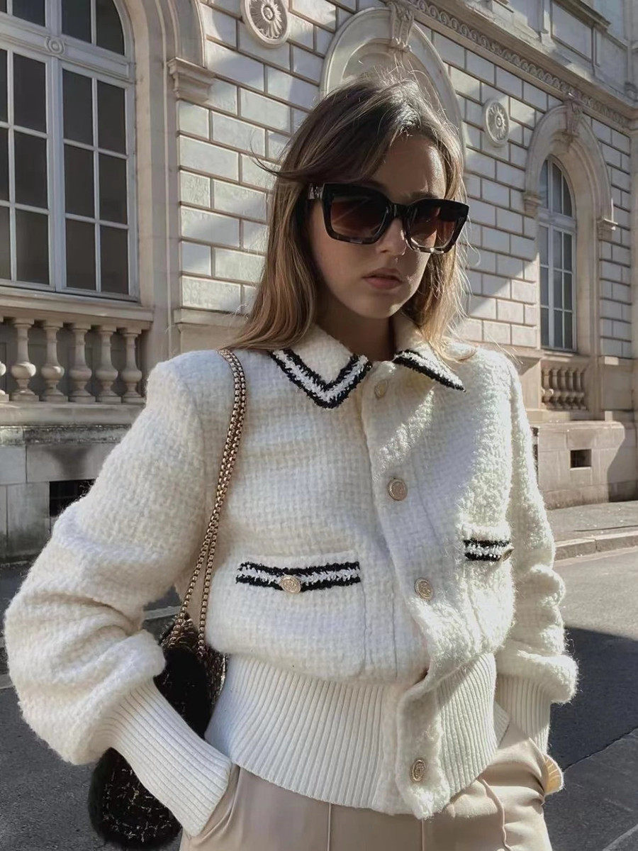 Autumn and Winter New Coat Color Roll Up High Waist Wears Heat and Little Single Row Closed Commuter Small Fragon Cover