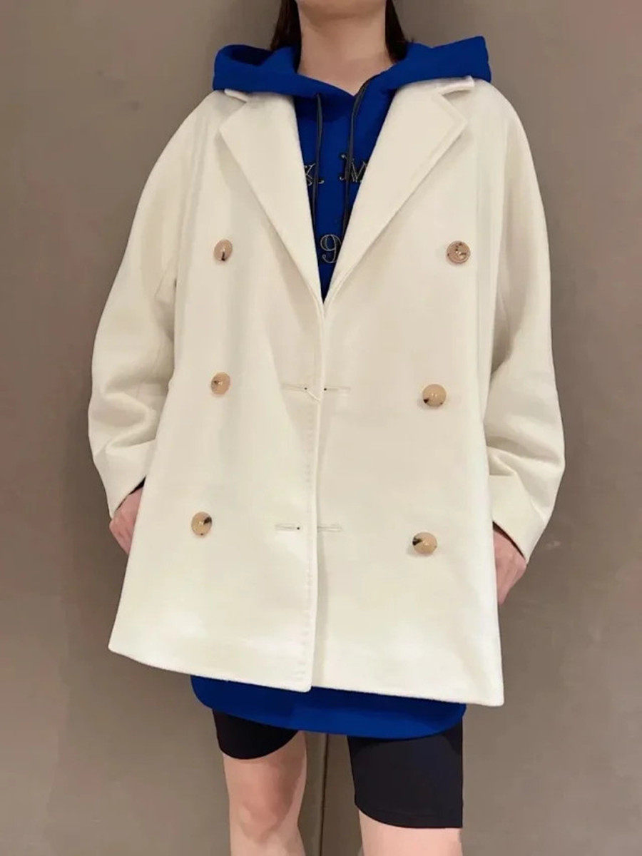 Mawangya 101801 Short wool coat hundred and double button small small men commuted cashmere coat woman
