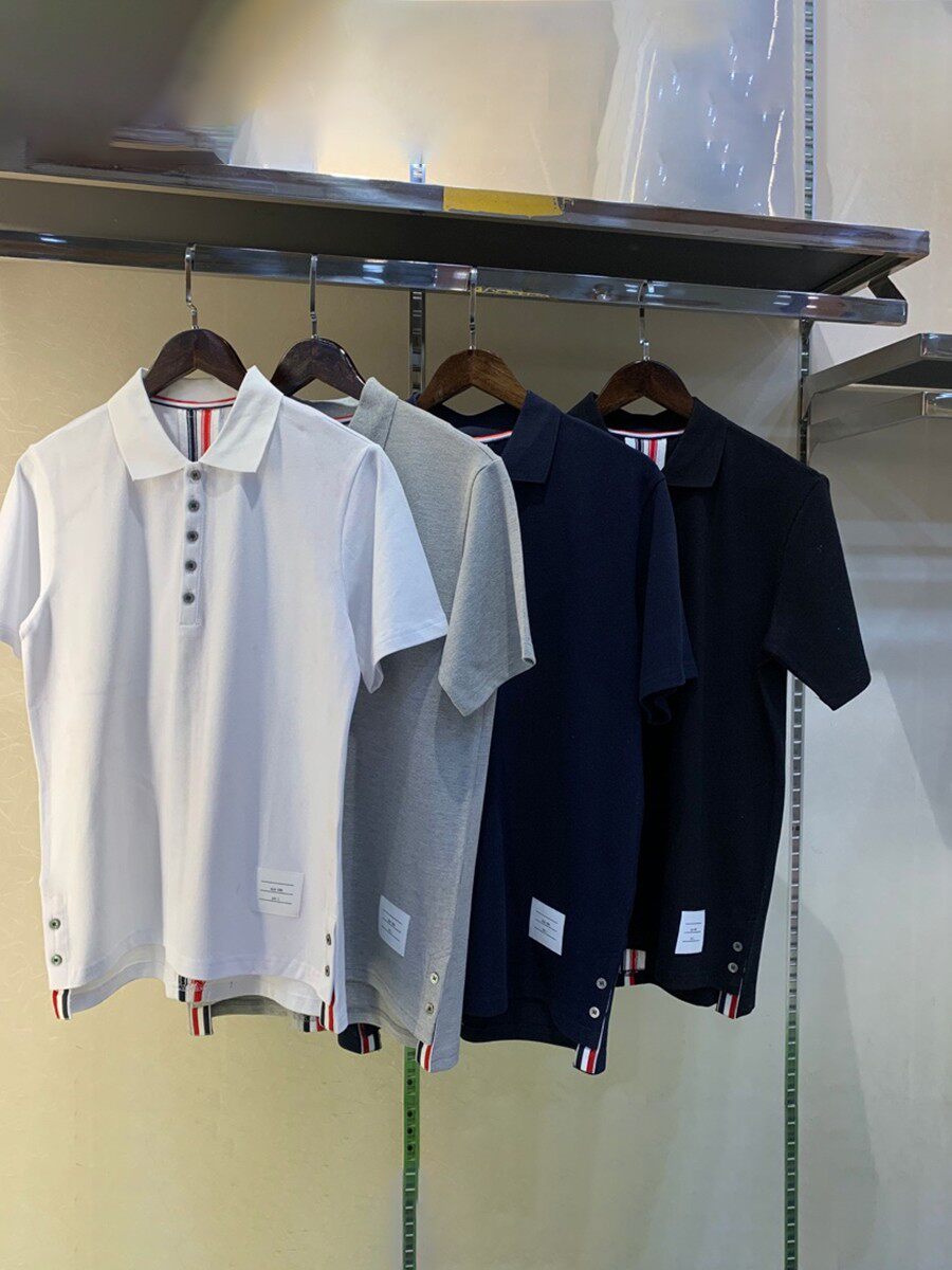 TB lapel polo shirt short-sleeved T-shirt business casual solid color self-cultivation 2021 new men's and women's same style piqué cotton m