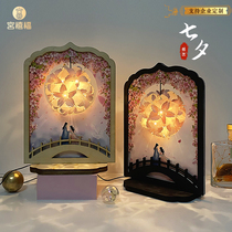 7 New Year Lights Paper Carved Lanterns Diy Cut Paper Art Hand Table Lamp Small Night Light Forbidden City of Ventures Romantic Birthday Presents