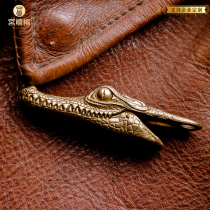 New innovation Palace Forbidden City Styles of Wind Power China Chauven Worm Original Brass Crocodile Head Cramp Animal Key Pendant
