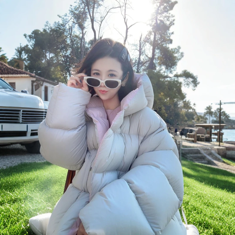 Only High-End Products (Fake One Will Be Compensated with a Full Refund) - Year-End Peak Workmanship Double-Sided 95% Three-Star Goose down Hooded down Jacket