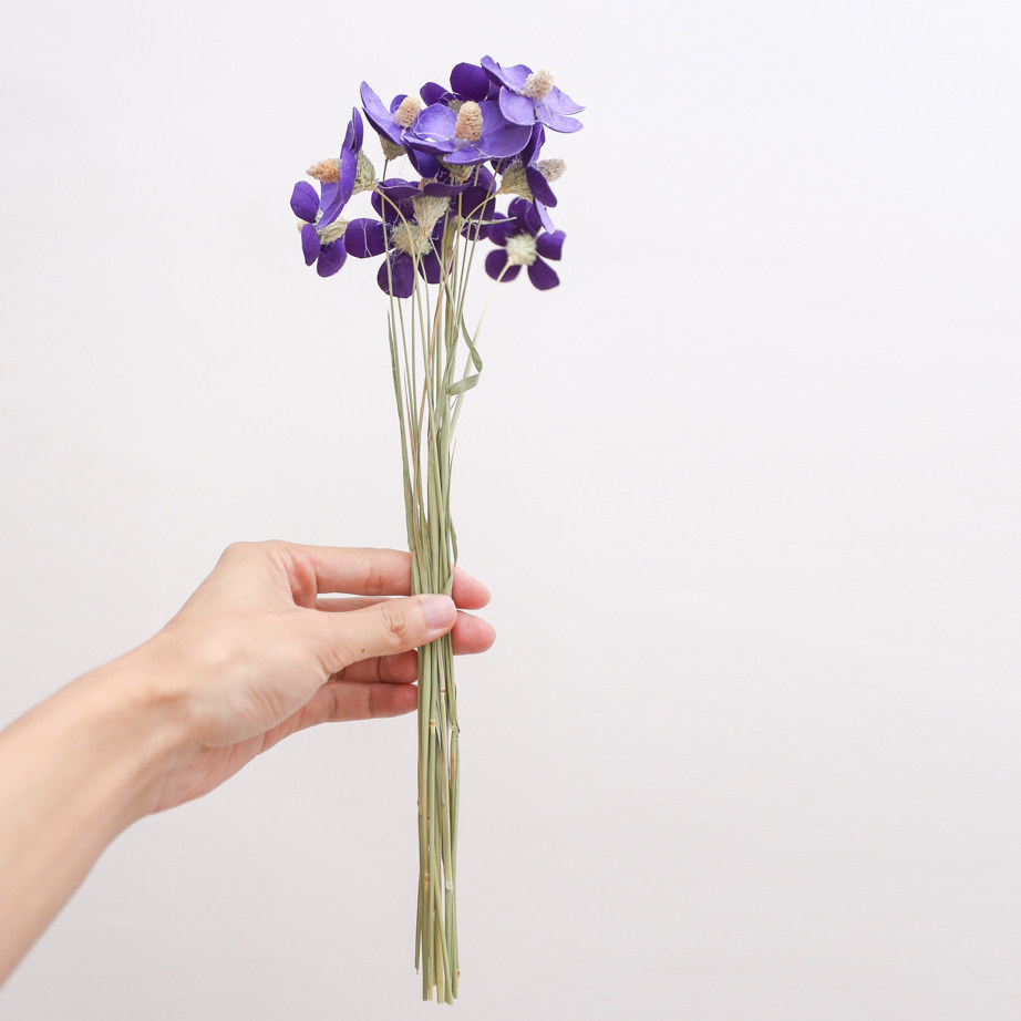 紫罗兰干花花束北欧风装饰干花花束家居摆设干花diy干花混合式