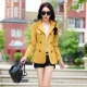 Áo gió nữ dáng ngắn phiên bản hàn quốc xuân 2019 mới nữ trung thu eo mỏng áo khoác xuân thu ngắn - Trench Coat