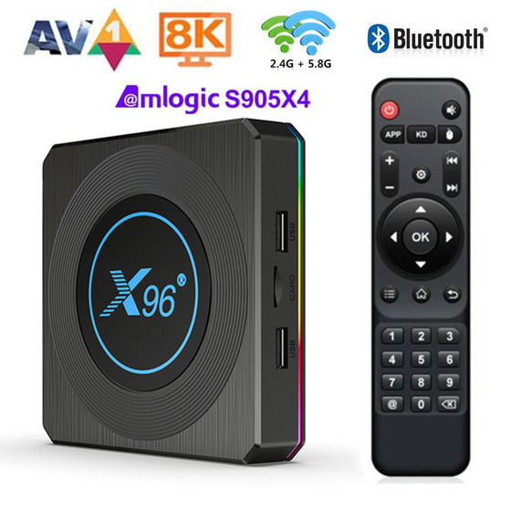 x96x4 native Android 11 set-top box Jingchen s905x4 network HD player tvbox fiber wifi