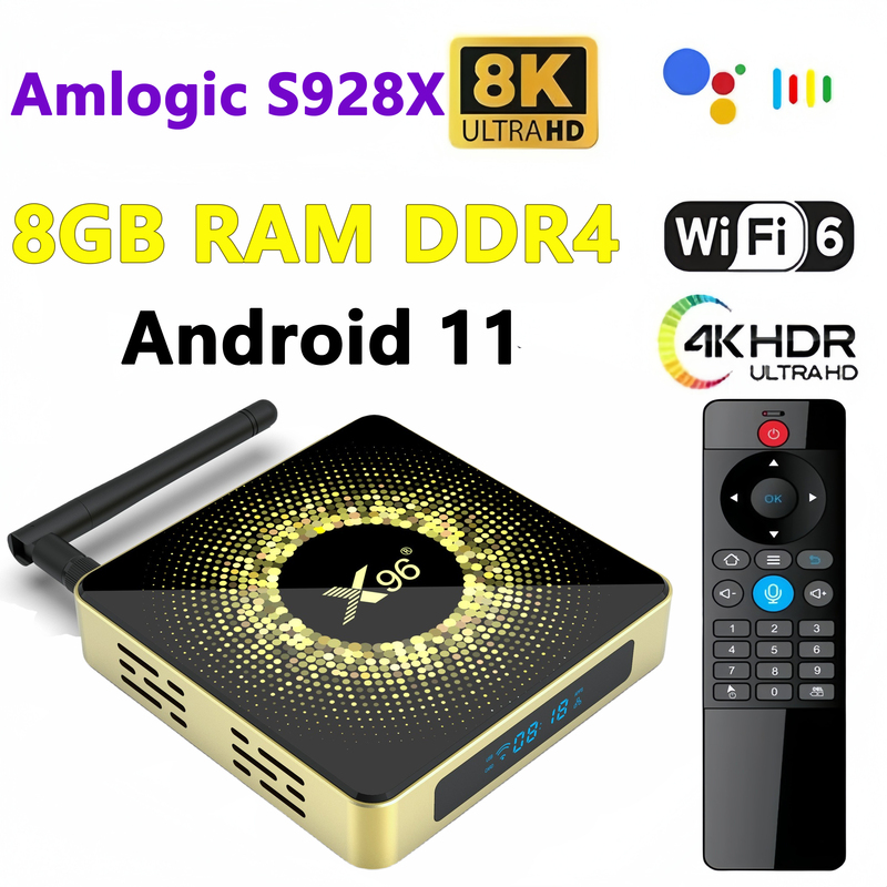 X96X10Pro Native Android 11.0 Network High-Definition Player S928X-J Tv 8K Box Wifi6