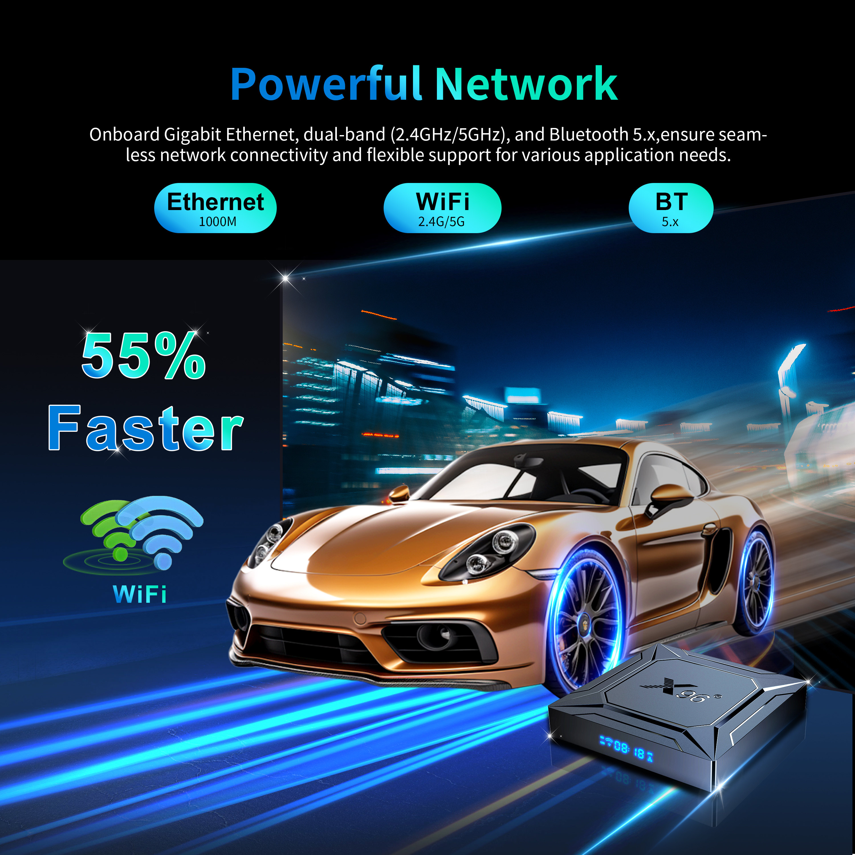 HDD-плеер x96 m200 amlogic s905x5m 4k tv box 5g wifi bt5.0 ai-sr 1000m No brand