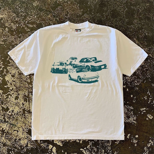 90S90S90S тяжелые непрозрачные роскошные автомобили объединяют мужчин и женщин в гонконгском стиле, пары нишевого дизайна, футболки с короткими рукавами, топы