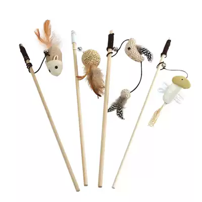 Cat sticks feathers bite-resistant mouse bells cat toys fight cat sticks young cats self-Hi funny cat artifact cat supplies
