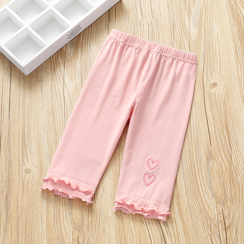 Quần bé gái mùa hè 2019 mới thêu Hàn Quốc mặc bảy chiếc quần bé nhỏ bằng vải cotton mỏng của nước ngoài - Quần quần jean loe bé gái