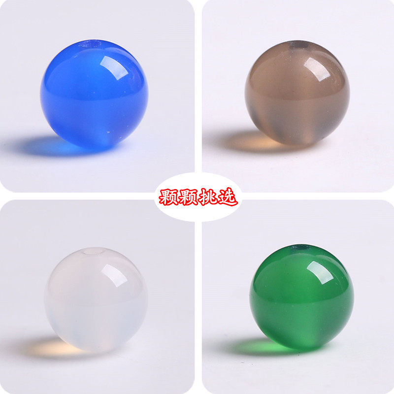 Selected 7A green grey blue and white agau single semi - finished DIY hand ball ball string beads woven bracelet