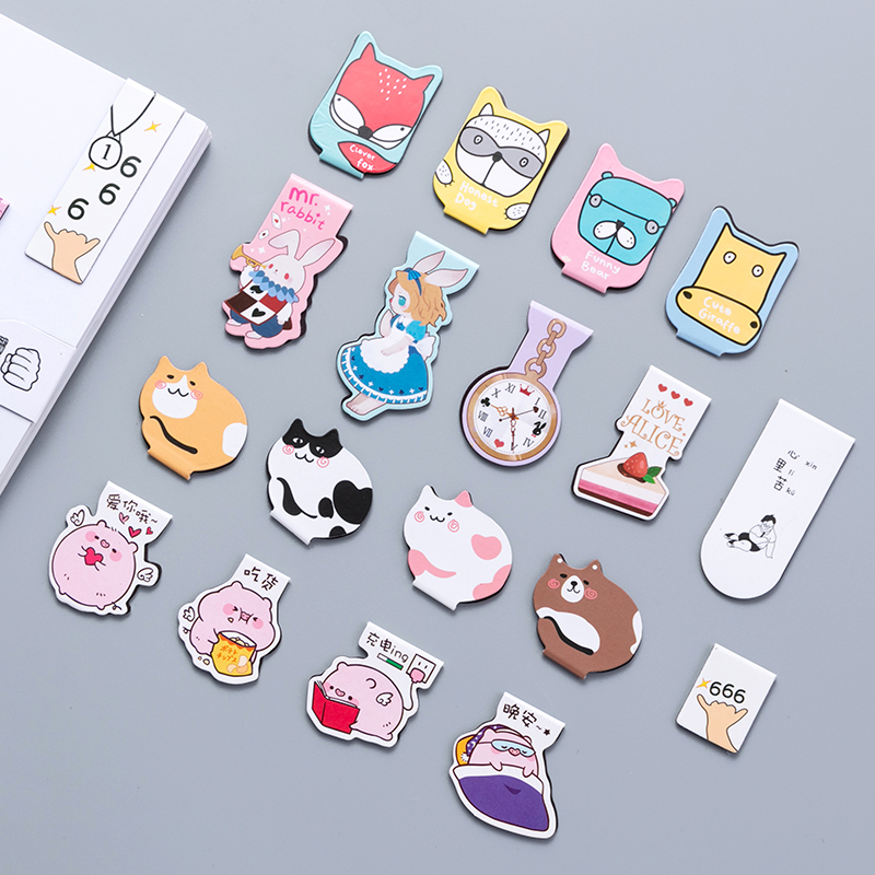 Cute magnetic creative classical Chinese style students with simple literary cartoon stationery small fresh magnet bookmark paper