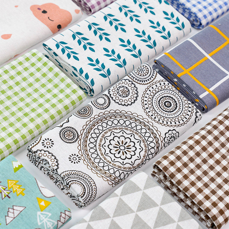 Cotton Linen Fabric Linen Bouquet Grid Tablectable Cloth Background Bouins Wind Sofa Fabric Diy Bub Clear Cabin Handling