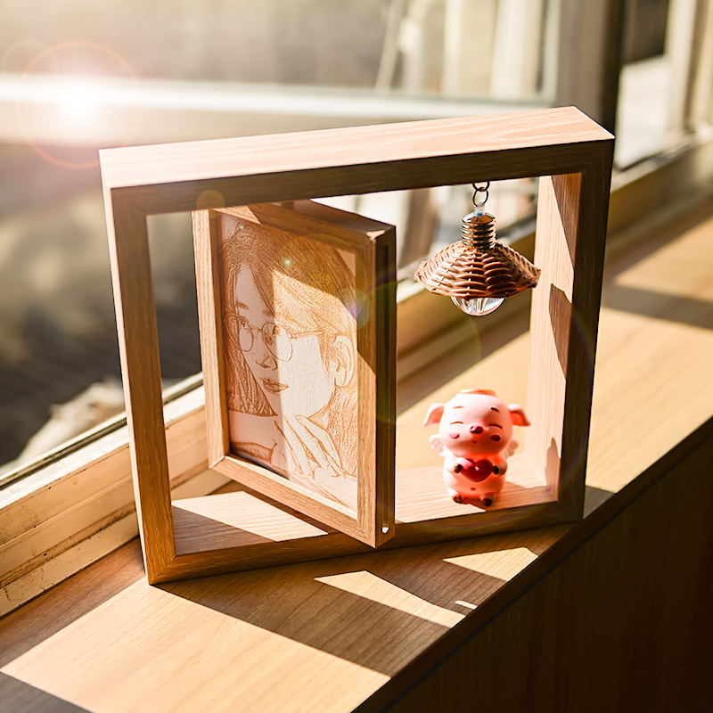 Photo frame Pendulum Table Creative Wood Engraving Diy Hand Ins Nordic Wind To Customize Personality 6 Inch Six Inch Photos Swing Pieces