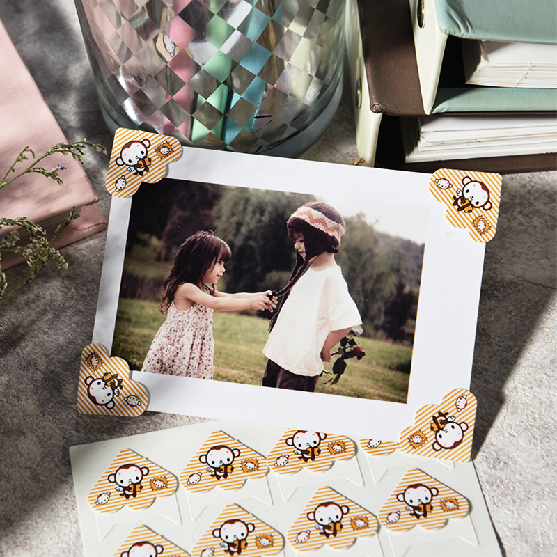 Maig Photo Book Diy Accessories Homemade Handmade Material Tools Photo Corner Post Paper Retro Phase Corner Sticker 24 pieces in