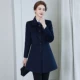 Однобортные темно-синие женщины плюс хлопок плюс утолщен