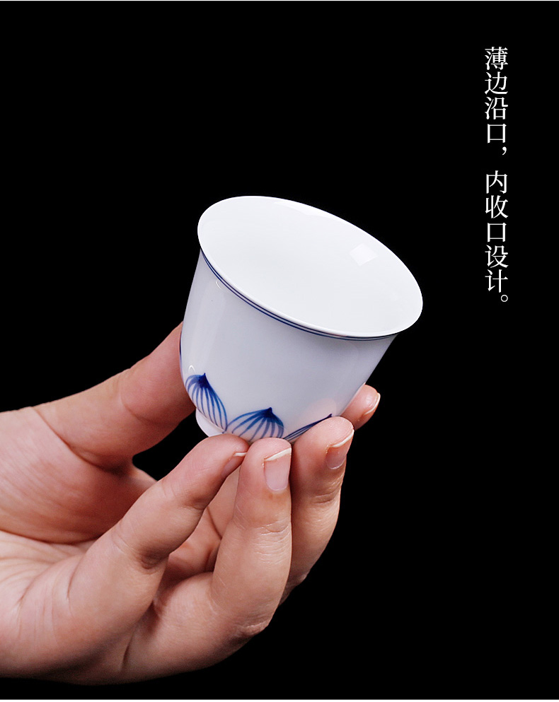 Jingdezhen hand - made white porcelain cup kung fu masters cup but small single move cups tea tea glass ceramics