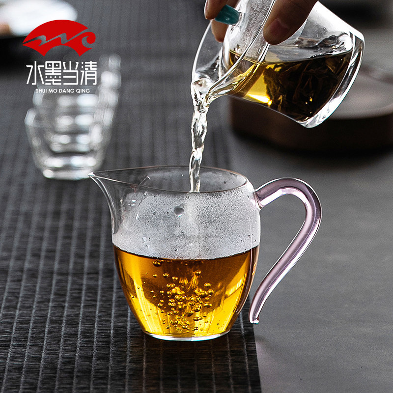 Glass fair cup with thickened high temperature resistant home big number of tea-maker inverted tea public cup Japan large capacity tea sea