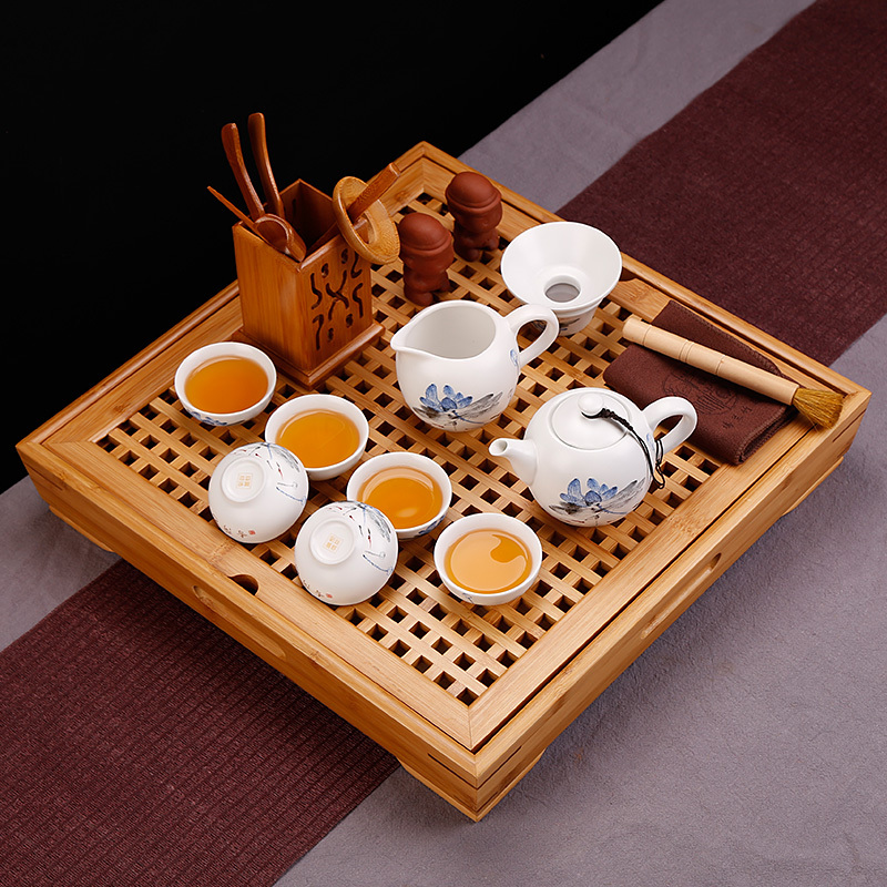 Simple kung fu tea teapot ceramics suit small tea tray was mini household contracted and I tea taking of Chinese style