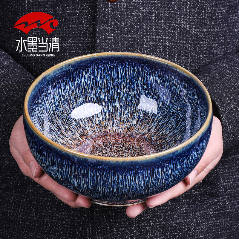 Heavy coarse pottery tea wash basin of water, after the large Chinese style household ceramic tea cup hot tea accessories wastewater cylinder washing