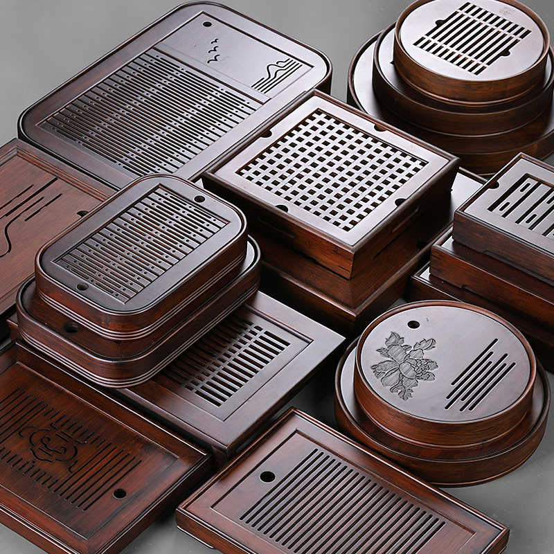 Water Storage Small Tea Tray Solid Wood Bamboo Small Tea Table Drain Tea Sea Home Dry Tea House Water Storage Tea House