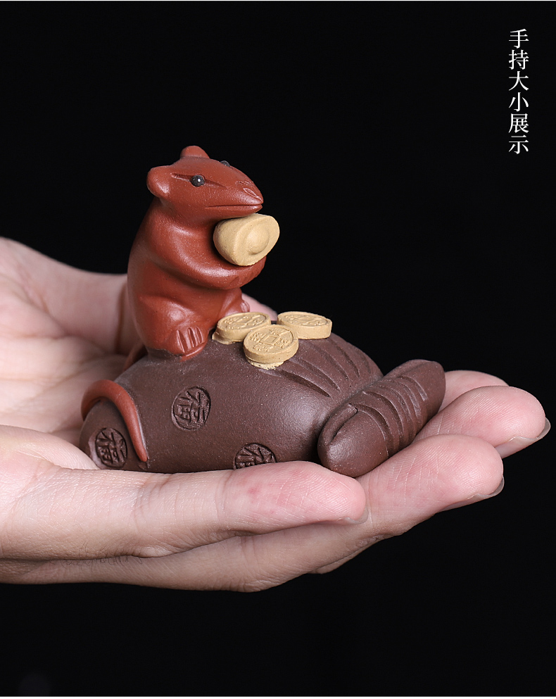 Purple sand tea pet individuality creative tea set decoration accessories tea tray was small ornament, lovely rabbit Chinese zodiac ornament