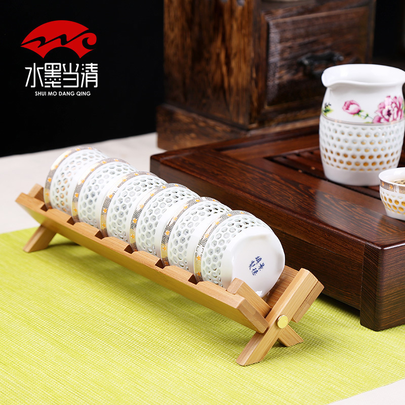 Tea is the Tea taking with zero portable bamboo wood, cool beverage holder cup Tea tray sample Tea cup receive drop furnishing articles