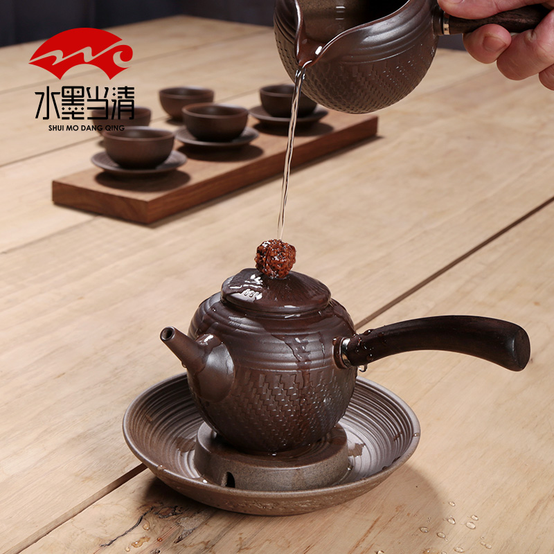 A complete set of kung fu tea sets firewood real ceramic teapot tea tieguanyin simple filter tea home