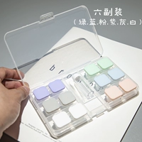 Шесть пар (зеленый, синий, розовый, серый, белый, фиолетовый), как показано на рисунке