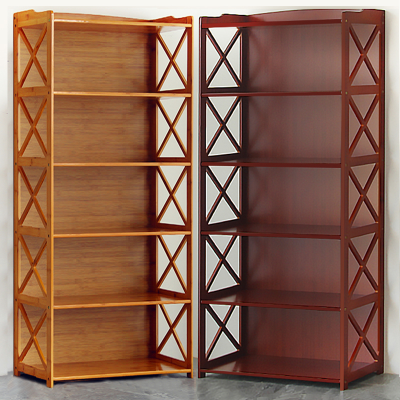 Solid wood simple bookshelf floor-to-ceiling household shelf children's storage shelf modern simple multi-layer combination small bookcase