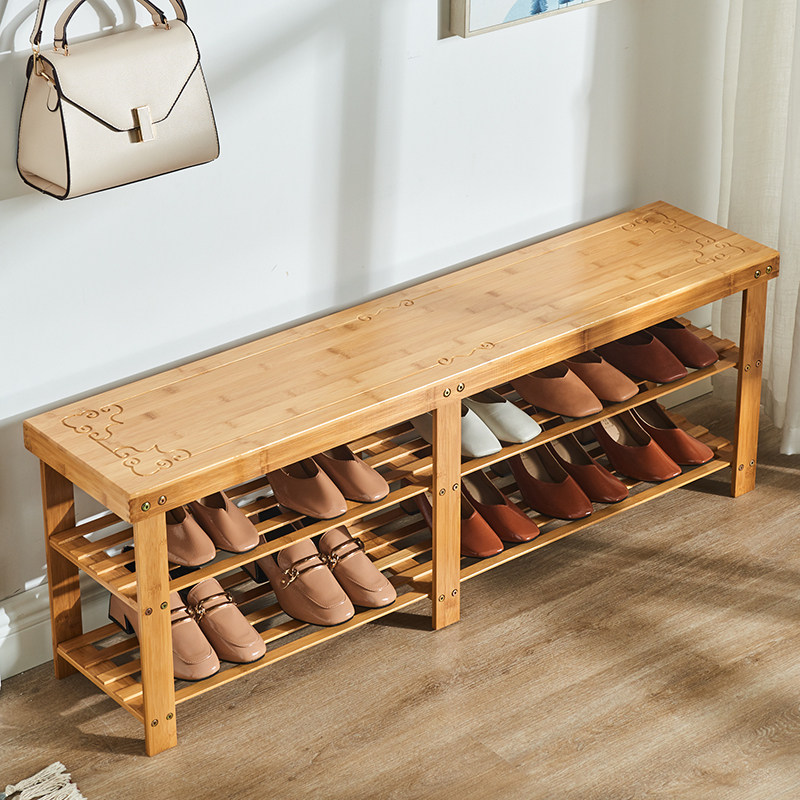 Starter shoe-changing stool SHOE RACK HOME DOORWAY WEAR SHOES CAN SIT SMALL SHOES CABINET STRIP BENCHES STOOL SHORT STOOL CUSHION FEET SOLID WOOD STOOLS