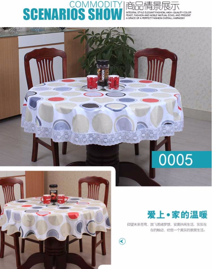 PVC khăn trải bàn tròn nhà hàng bàn tròn khăn trải bàn không thấm nước và chống dầu dùng một lần chống vảy nhựa hộ gia đình khăn trải bàn tròn - Khăn trải bàn khăn trải bàn hàn quốc