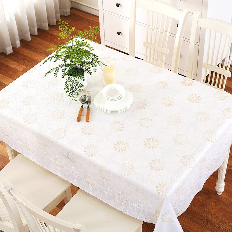 pvc plastic waterproof oil-proof table cloth round European style free washing and burn-proof cloth tea table cloth rectangular field table cushion-Taobao
