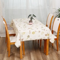 pvc restaurant tablecloth waterproof anti-hot and oil-proof disposable rectangular plastic pastoral dining tablecloth living room coffee table tablecloth