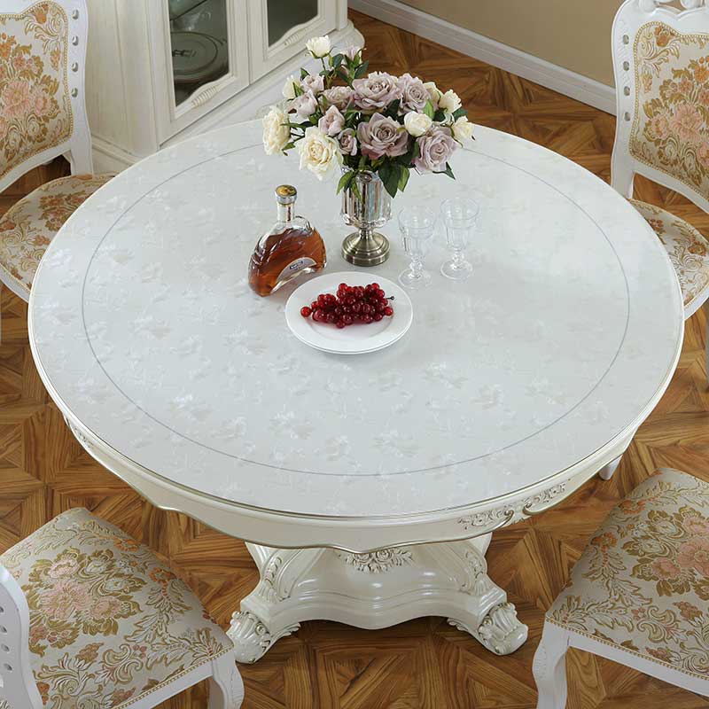 Round table tablectable cloth waterproof anti-burn and oil-free PVC soft glass round table cloth transparent home table plastic cushion