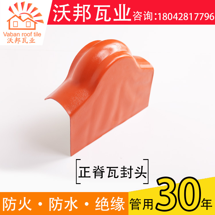 Synthetic Resin Tile Assorted Mount Accessories Positive Ridge Tile Seal Head Roof Corrosion Resistant Plastic Glazed Crests Tile Accessories