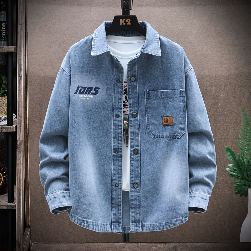 Teenage Denim Jacket Men's Shirt Spring and Autumn Thin Style Handsome Junior High School and High School Students Trendy 2026 New Jacket