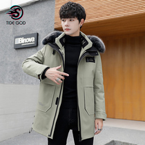 Mens pie overcomes the 2020 new winter rabbit fur mink leather grass removable liner fur integrated coat jacket