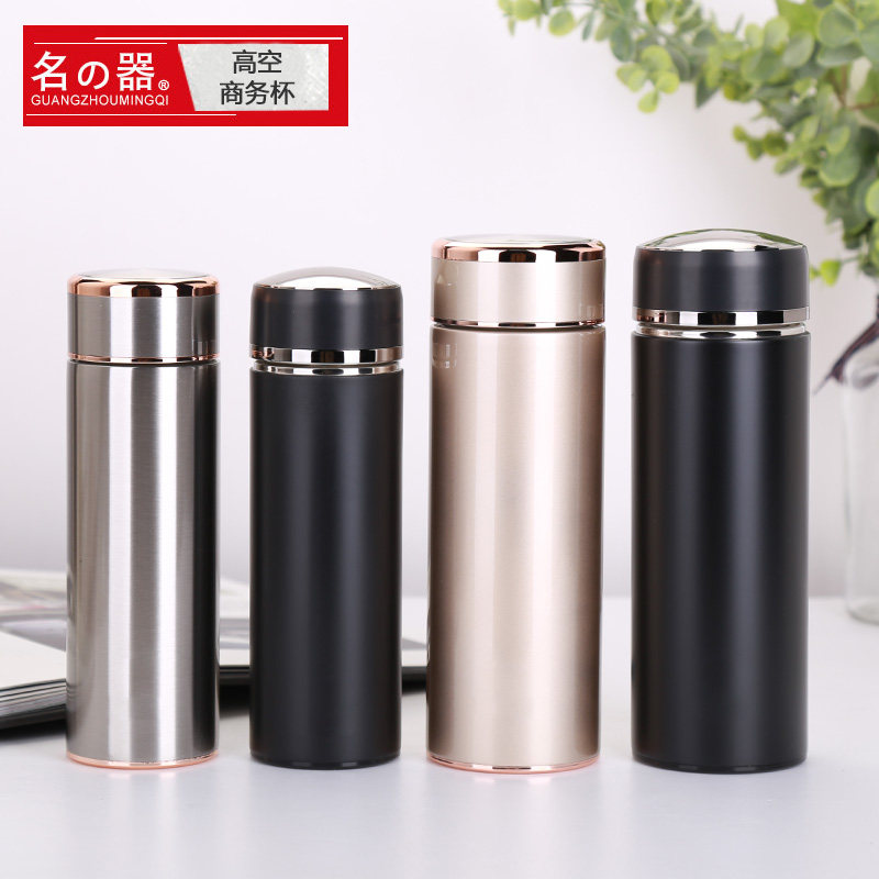 Famous stainless steel 304 thermos men and women portable car thermos black high vacuum business cup Water cup