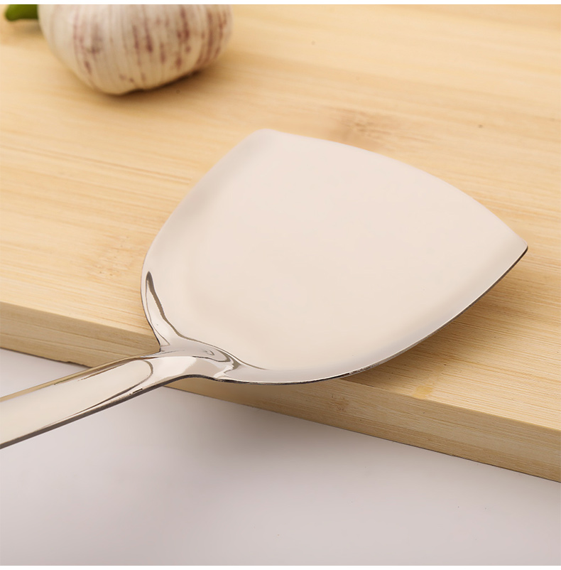 Xẻng inox nấu ăn hộ gia đình không dính chảo bếp đặc biệt tay cầm dài nồi lẩu muỗng thìa xẻng đặt đồ dùng nhà bếp - Phòng bếp kệ để gia vị nhà bếp