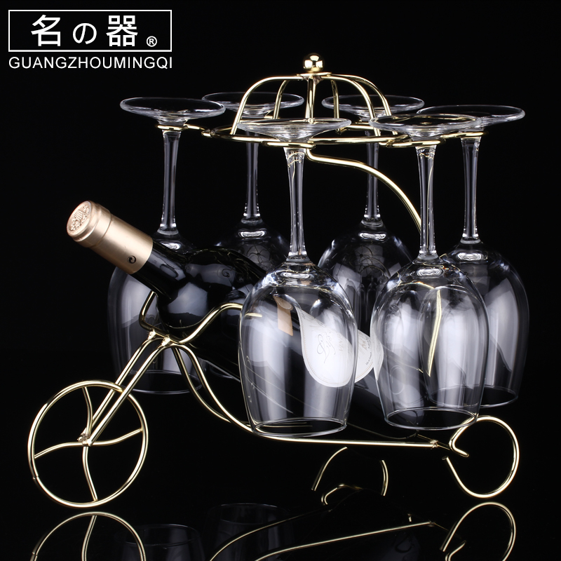 Red wine glass rack upside down wine rack home stainless steel creative goblet rack wine glass rack wine European ornaments
