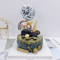 Car cake decoration ornaments Big Ben car birthday dessert table layout supplies Male god husband birthday ornaments