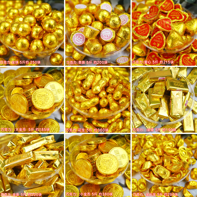 Gold Dollar Treasure Gold Bullion Gold Bars Chocolate Cake Decorated Peanuts Toast to Birthday Pendulum of Love Golden Globe Birthday Pendulum