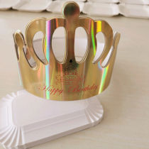 Gold Cardboard Birthday Crown Hat Party Laser Gold card hat Shiny Baby Child Adult Birthday Cake Hat