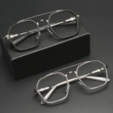 Retro Double -Beam Pilot's Glasses Рамки рамки мужской прилив анти -легочный легкий анти -радиационный анти -радиационный усталостный цвет.