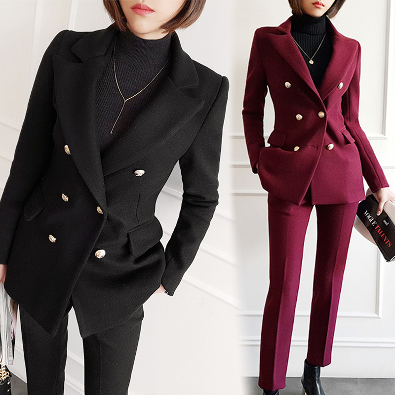 Woolen suit suit women's small fragrance British style 2022 autumn and winter Korean style fashion temperament foreign style thickened suit jacket