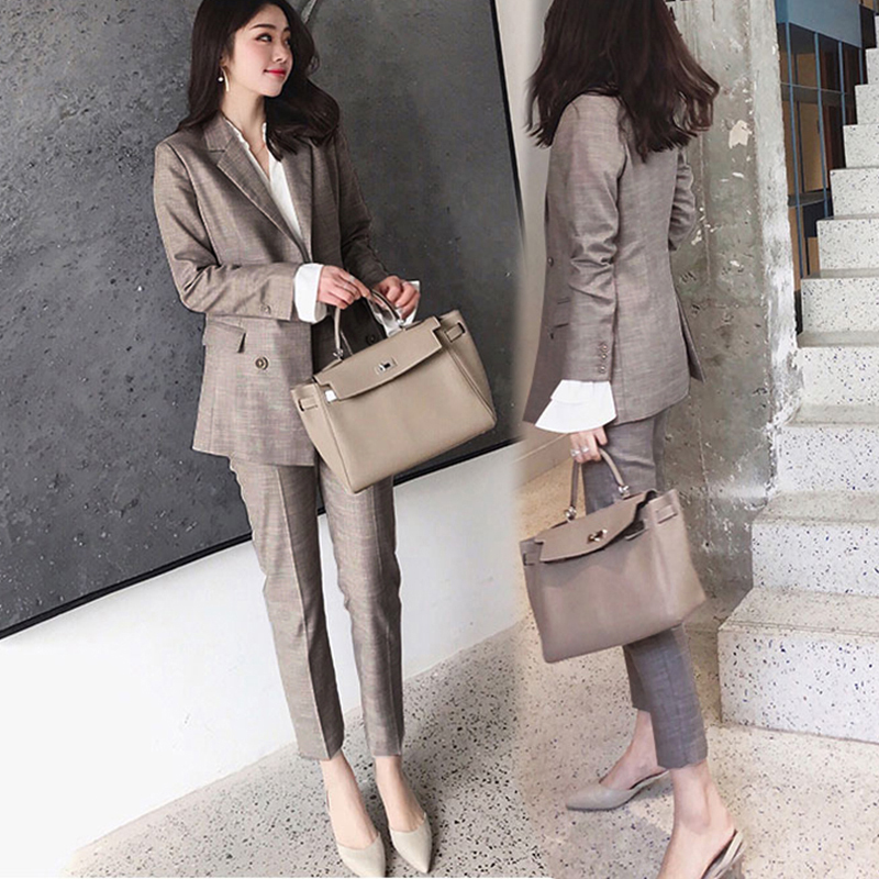 Casual Suits Suit Women Spring Autumn Yinglun Little Fragrant Breeze 2021 New Korean Version Fashion Temperament Curry Suit Jacket