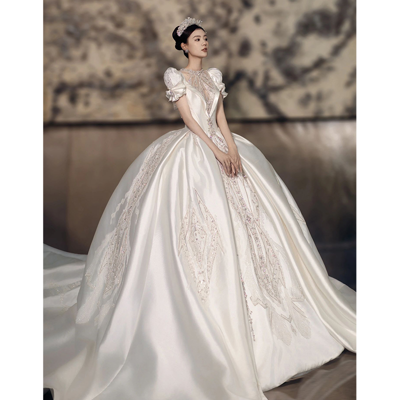  L+White wedding dress  