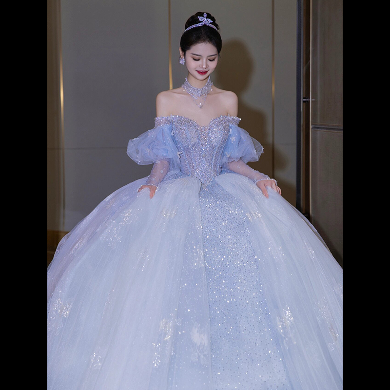  L+Blue wedding dress   - $23.56 